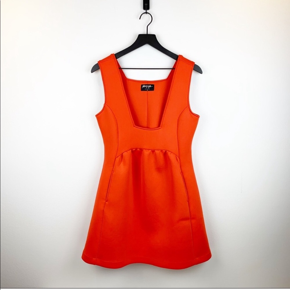 square neck mini dress